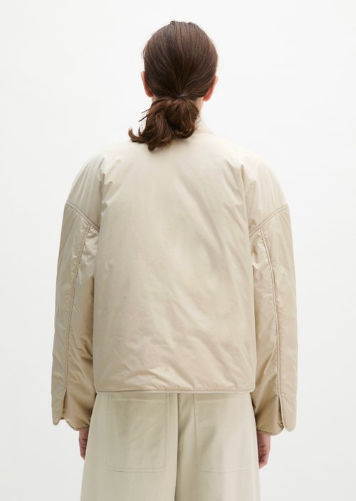 Quilted jacket regular — Linen Beige