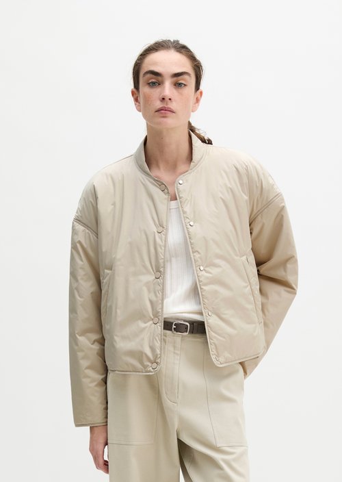 Quilted jacket regular — Linen Beige