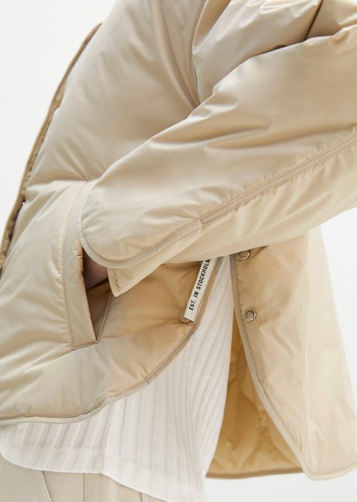 Quilted jacket regular — Linen Beige