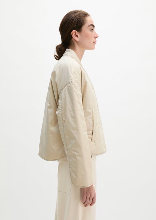 Quilted jacket regular — Linen Beige