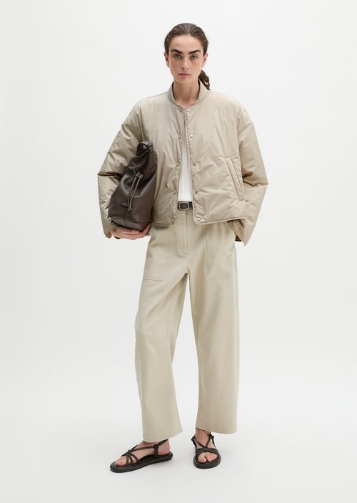 Quilted jacket regular — Linen Beige