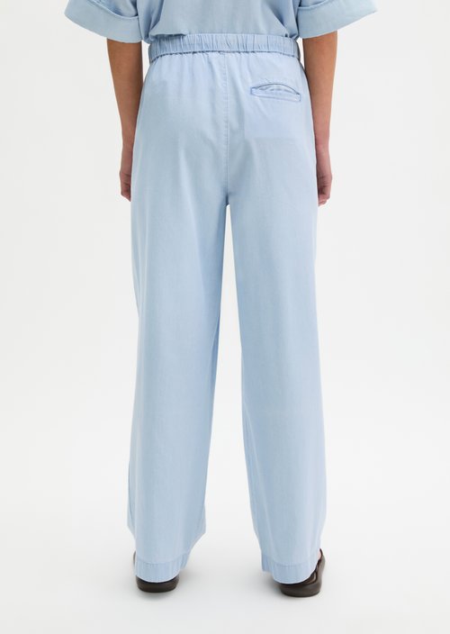Denim pull-on pants wide — Light Blue