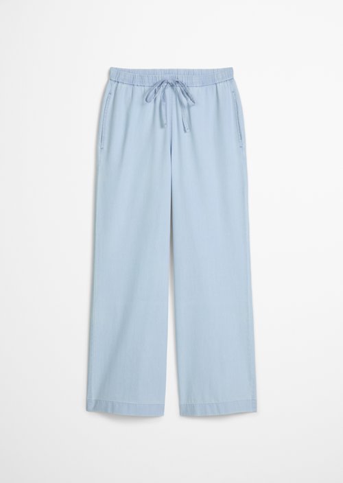 Denim pull-on pants wide — Light Blue