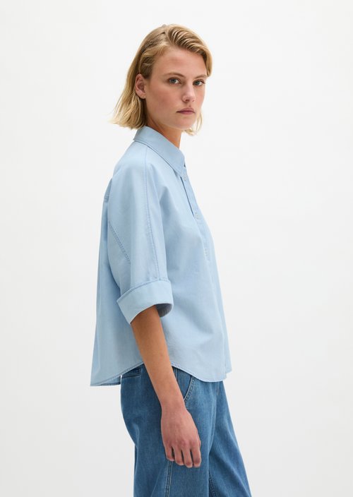 Relaxed denim blouse — Light Blue