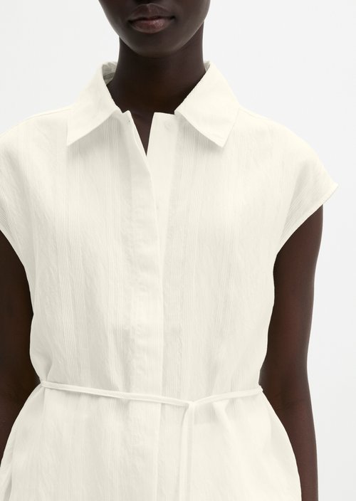 Sleeveless crinkle blouse regular — White