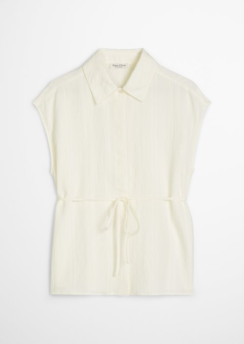 Sleeveless crinkle blouse regular — White