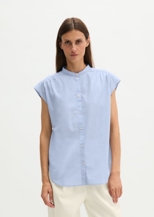 Relaxed sleeveless blouse — Morning Blue