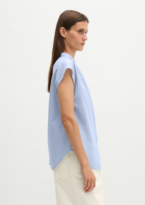 Relaxed sleeveless blouse — Morning Blue