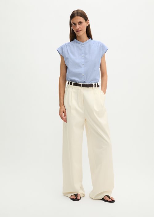 Relaxed sleeveless blouse — Morning Blue