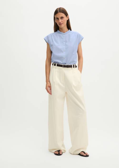 Blouse sans manches relaxed Morning Blue en vue de face