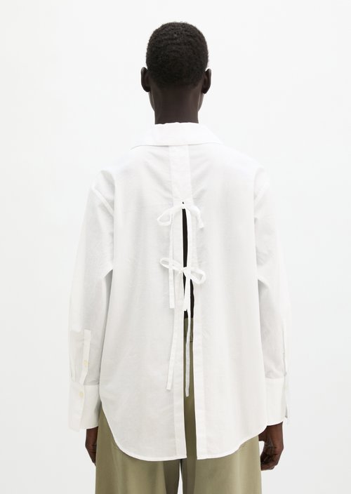 Regular blouse with bow detail — White