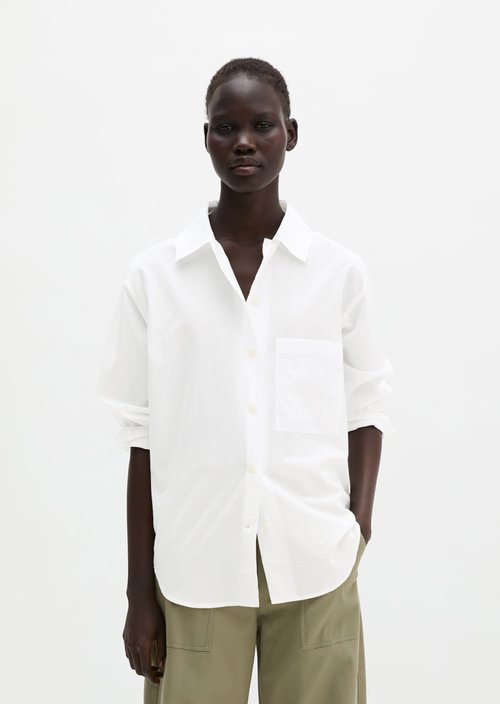 Regular blouse with bow detail — White