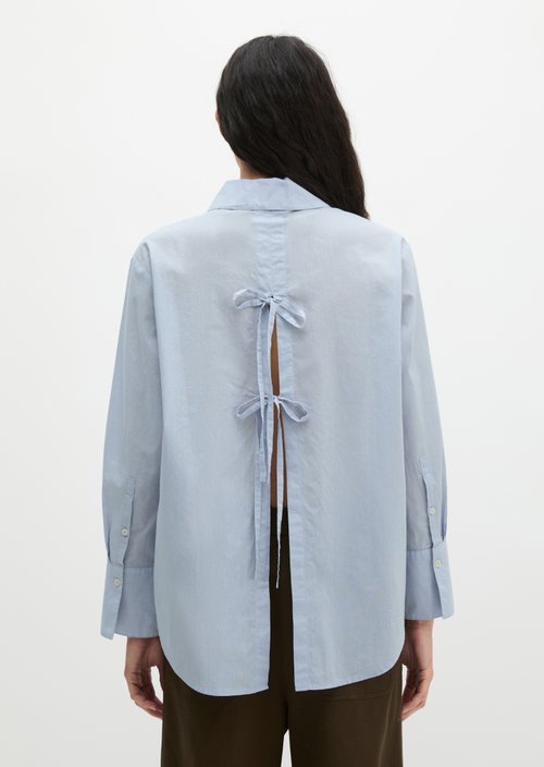 Regular blouse with bow detail — Morning Blue