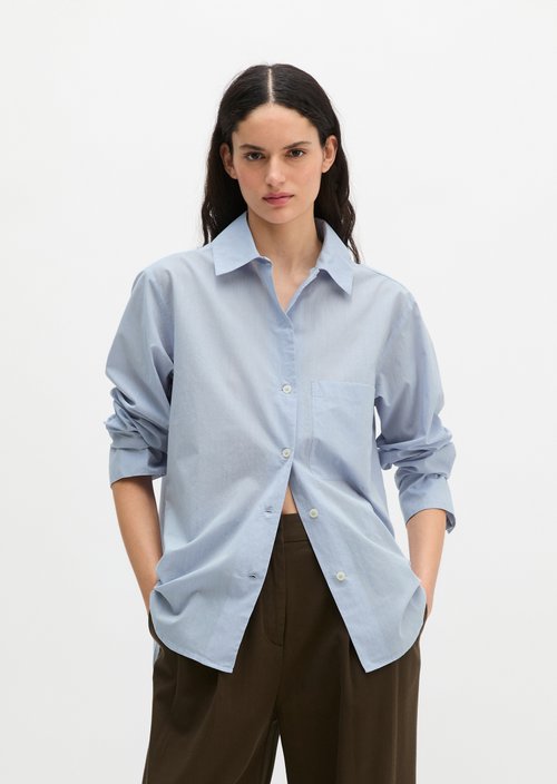Regular blouse with bow detail — Morning Blue