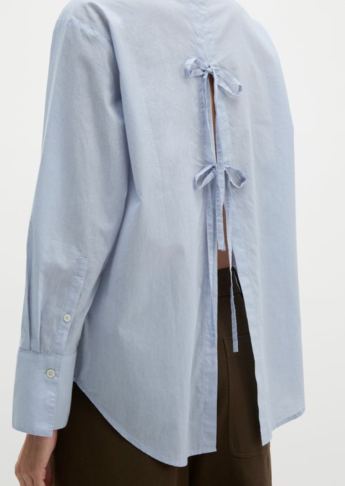 Regular blouse with bow detail — Morning Blue