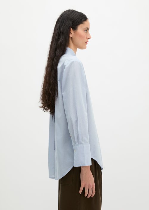 Regular blouse with bow detail — Morning Blue