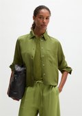 Overshirt relaxed made from fine viscose twill - green | Long