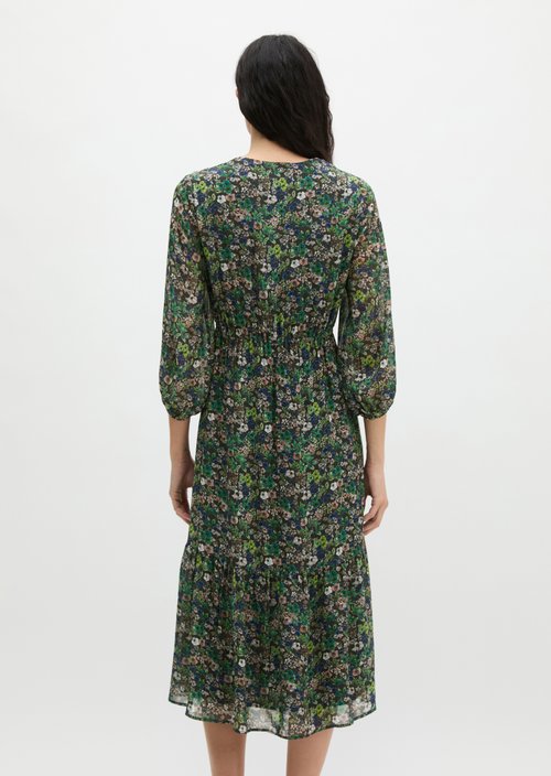 Print dress flared — Dark Brown