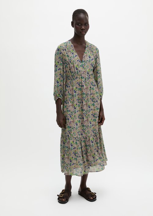 Print dress flared — Light Pink