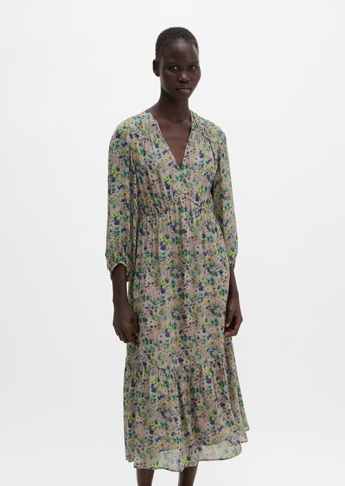 Print dress flared — Light Pink
