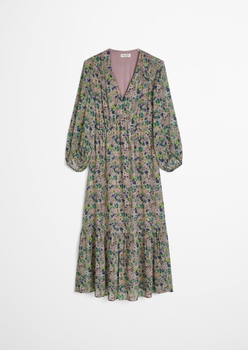 Print dress flared — Light Pink