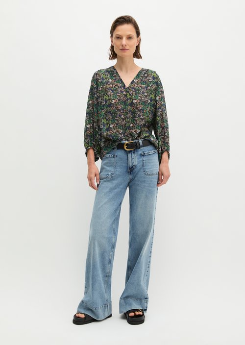 Relaxed print blouse — Medium Brown