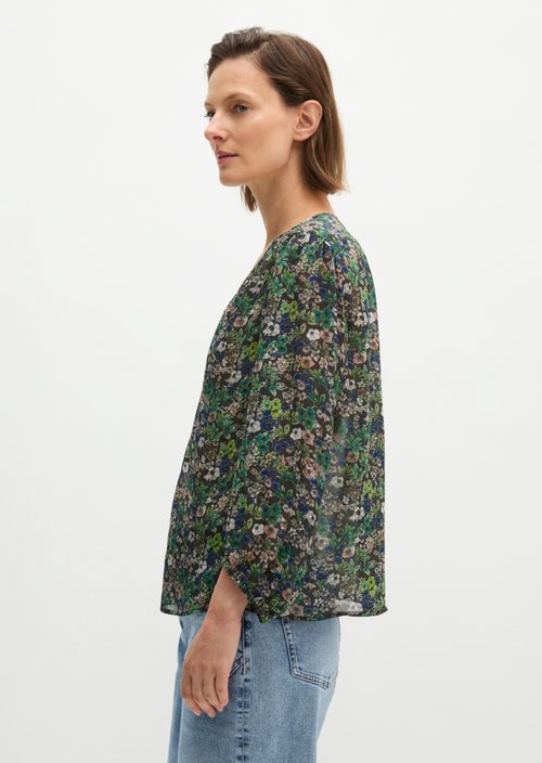 Relaxed print blouse — Medium Brown