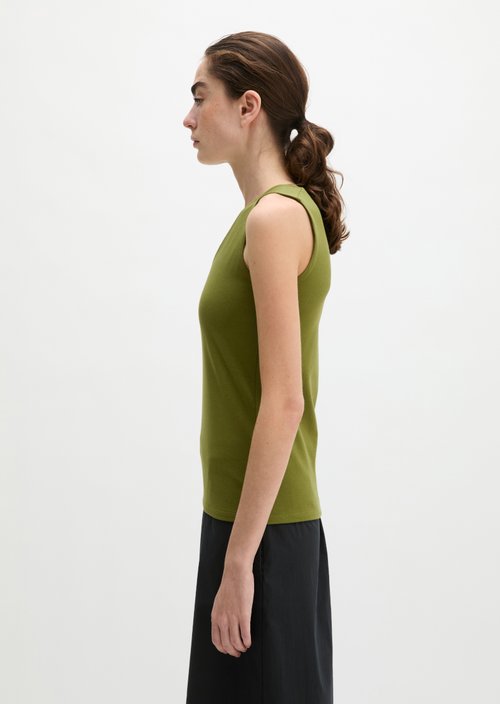 Slim-Fit V-Neck Top — Shaded Fern