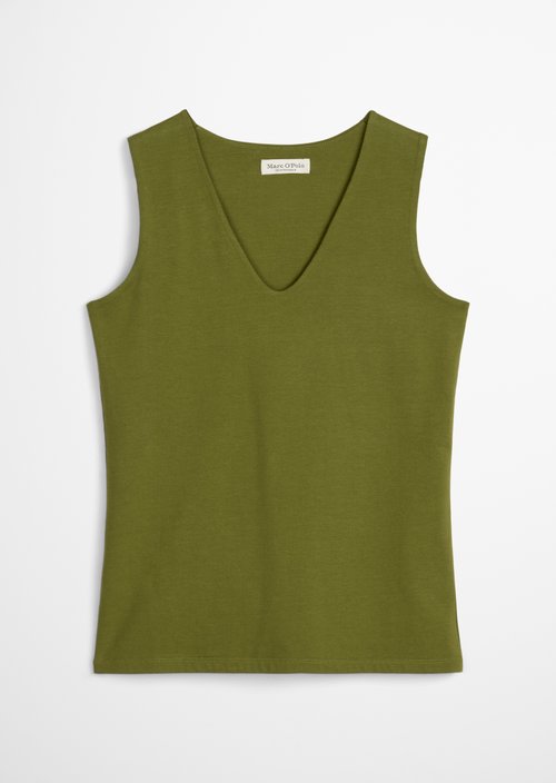 Slim-Fit V-Neck Top — Shaded Fern