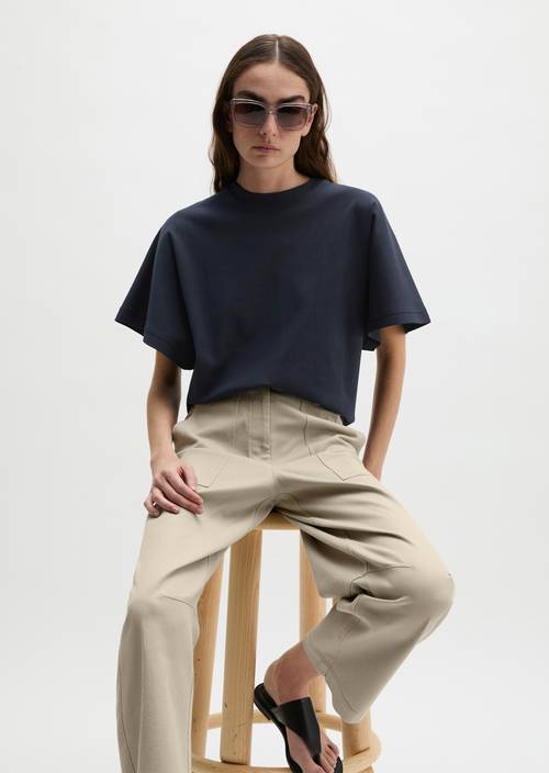 Relaxed T-shirt Dark Navy in vooraanzicht