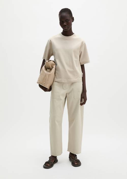 T-Shirt relaxed Linen Beige in Frontalansicht