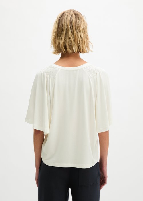 Relaxed T-shirt blouse — White Cotton