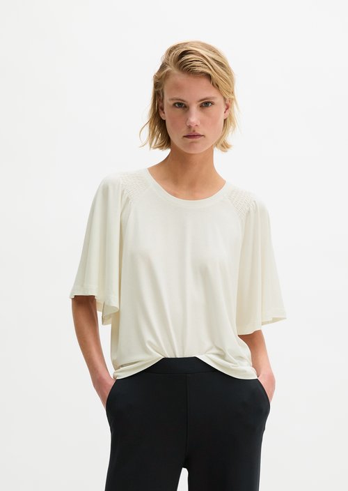 Relaxed T-shirt blouse — White Cotton
