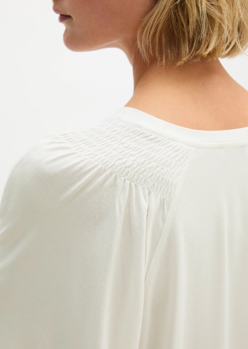 Relaxed T-shirt blouse — White Cotton