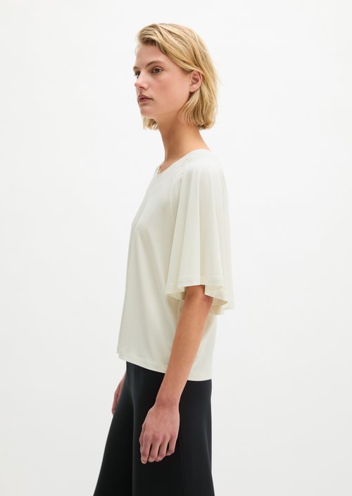 Relaxed T-shirt blouse — White Cotton