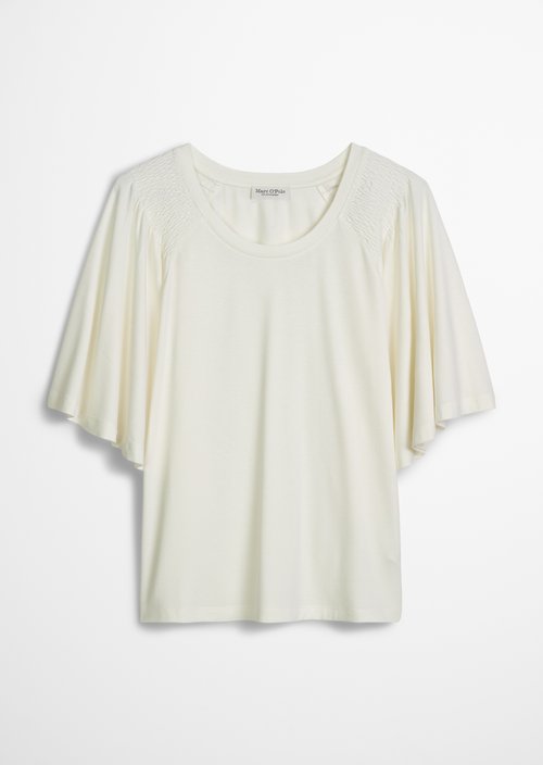 Relaxed T-shirt blouse — White Cotton