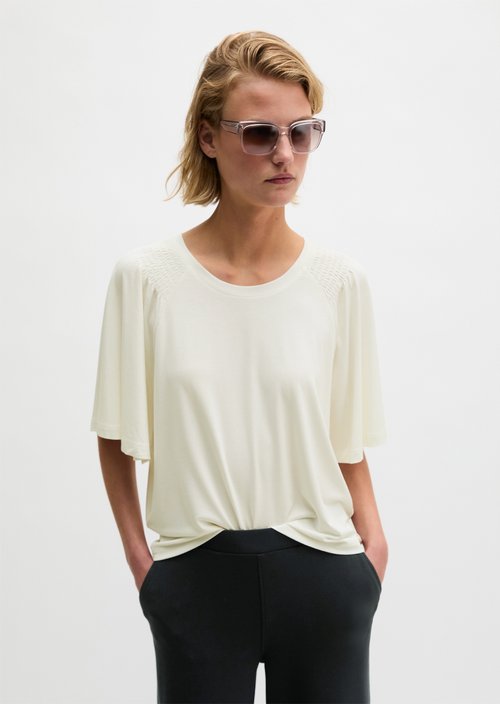 Relaxed T-shirt blouse — White Cotton