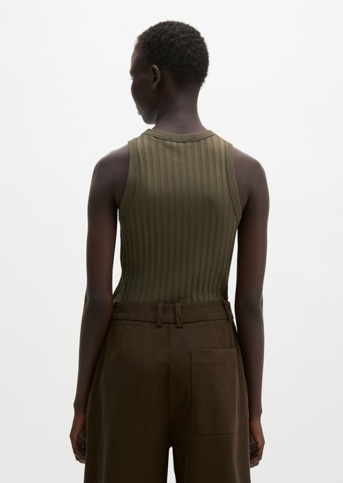 Slim-Fit Pointelle Top — Mossy Earth