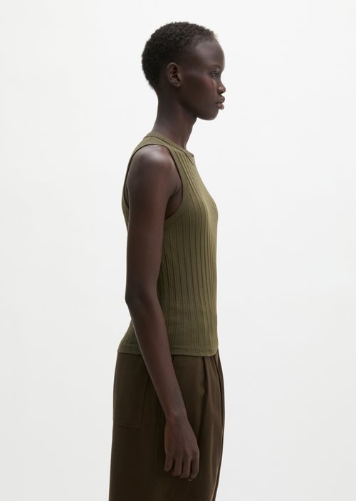 Slim-Fit Pointelle Top — Mossy Earth