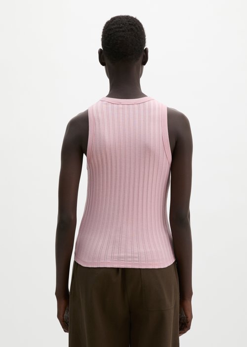Slim-Fit Pointelle Top — Mild Rose