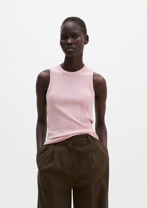 Slim-Fit Pointelle Top — Mild Rose