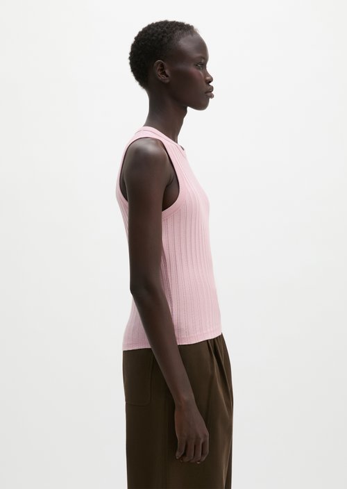 Slim-Fit Pointelle Top — Mild Rose