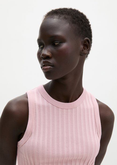 Slim-Fit Pointelle Top — Mild Rose
