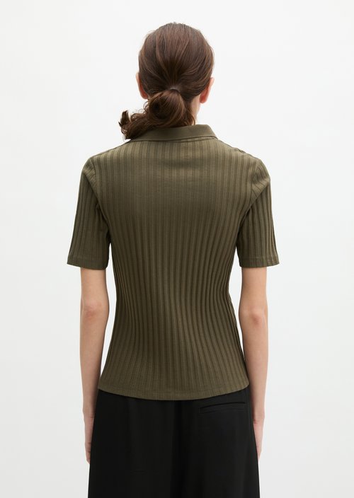 Pointelle polo shirt slim — Mossy Earth