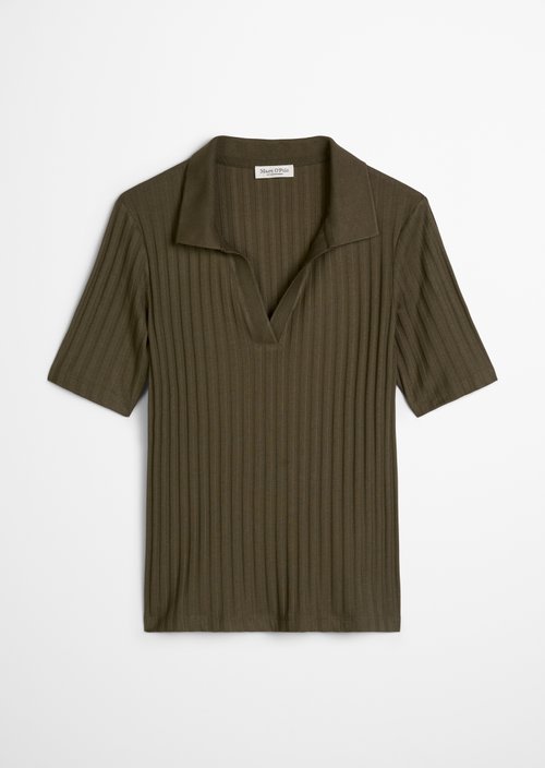 Pointelle polo shirt slim — Mossy Earth