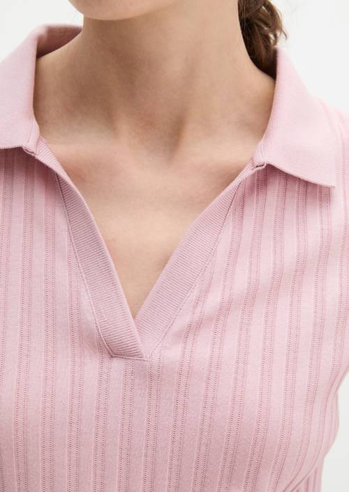 Polo Pointelle slim Mild Rose en vue détaillée