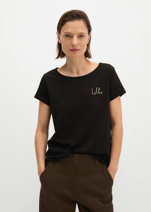 T-shirt regular Black in front view