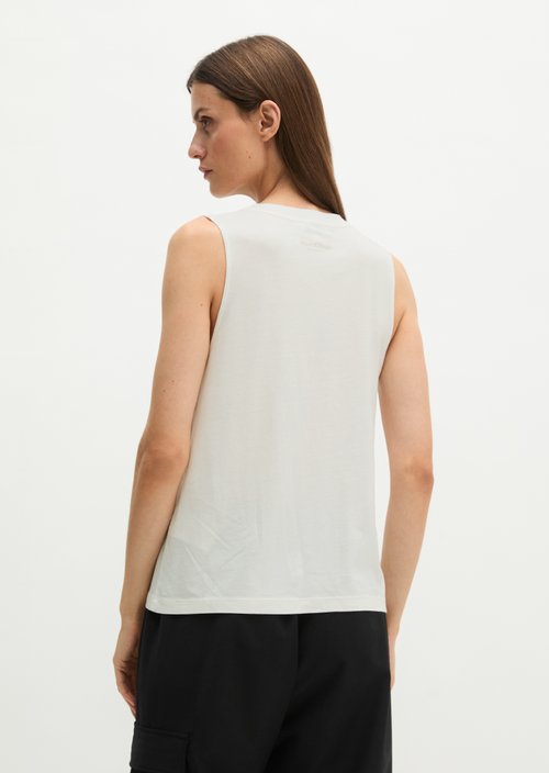 Regular jersey top — White Cotton