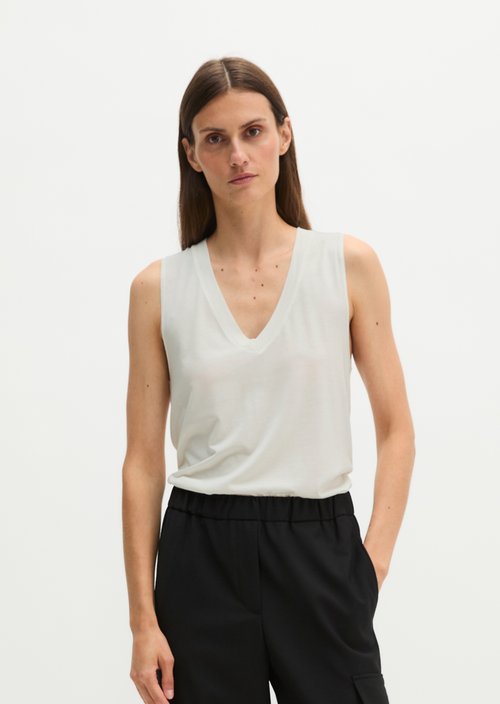 Regular jersey top — White Cotton