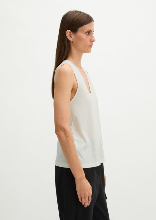 Regular jersey top — White Cotton